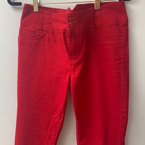 Soft stretch red cotton pant